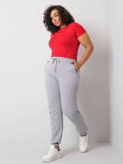 BASIC FEEL GOOD Šedé melanž dámské sportovní kalhoty plus velikost