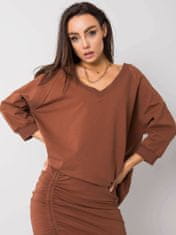 RUE PARIS Brown oversize hoodie, velikost l / xl