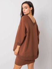 RUE PARIS Brown oversize hoodie, velikost l / xl