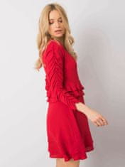 RUE PARIS Červené šaty s volánky, velikost m, 2016102831792