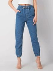 RUE PARIS Modré džíny s vysokým pasem, velikost 28