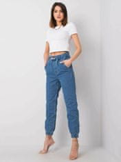 RUE PARIS Modré džíny s vysokým pasem, velikost 28