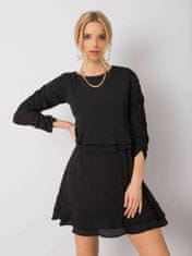 RUE PARIS Černé šaty s volánky, velikost m, 2016102831822