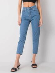 RUE PARIS Modré džíny s vysokým pasem, velikost 30