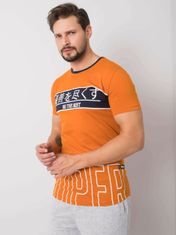 MECHANICH Oranžové pánské bavlněné tričko, velikost 2xl