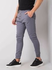 MECHANICH Tmavě šedé pánské kalhoty vyrobené z tkaniny, velikost s