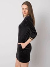 RUE PARIS Černé šaty s velur, velikost m, 2016102882473