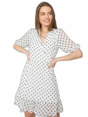 Kraftika Sublevel bílé polka dot šaty, velikost l / xl