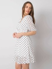 Kraftika Sublevel bílé polka dot šaty, velikost l / xl