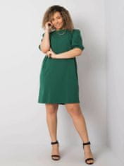 BASIC FEEL GOOD Tmavě zelené šaty plus velikost bavlny, velikost 3xl