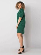 BASIC FEEL GOOD Tmavě zelené šaty plus velikost bavlny, velikost 3xl
