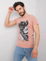 MECHANICH Špinavé růžové pánské bavlněné tričko, velikost xl