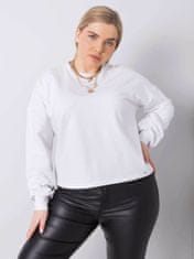 BASIC FEEL GOOD Bílá hladká mikina plus velikost, velikost 3xl