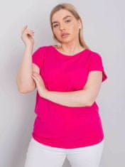 BASIC FEEL GOOD Fuchsia tričko plus velikost z bavlny, velikost 2xl