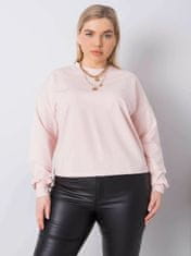 BASIC FEEL GOOD Světle růžová hladká mikina plus velikost, velikost 3xl