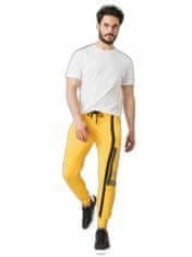 MECHANICH Žluté pánské sportovní kalhoty s potiskem, velikost xl