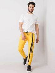 MECHANICH Žluté pánské sportovní kalhoty s potiskem, velikost xl