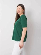 BASIC FEEL GOOD Tmavě zelené bavlněné tričko dámské plus velikost