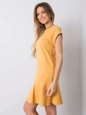 FANCY Hořčičné bavlněné šaty