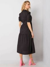 RUE PARIS Černé dámské šaty s volánkem, velikost s