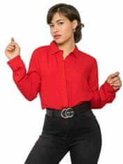 RUE PARIS Červená klasická dámská košile, velikost s
