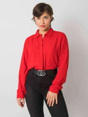 RUE PARIS Červená klasická dámská košile, velikost s