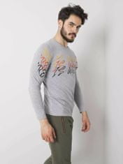 MECHANICH Šedá longsleeve pánské s potiskem, velikost 2xl