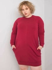 BASIC FEEL GOOD Vínové šaty plus velikost s dlouhým rukávem, velikost 4xl