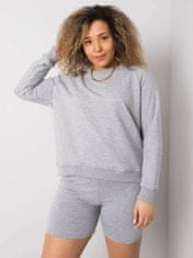 BASIC FEEL GOOD Šedá mikina plus size bez kapuce, velikost 2xl