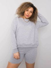 BASIC FEEL GOOD Šedá mikina plus size bez kapuce, velikost 2xl