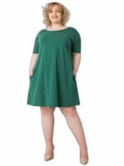BASIC FEEL GOOD Tmavě zelené volné šaty plus velikost, velikost xl