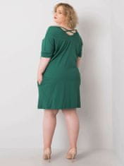 BASIC FEEL GOOD Tmavě zelené volné šaty plus velikost, velikost xl