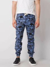 MECHANICH Modré pánské kalhoty ve stylu military, velikost s