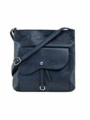F & B Tmavě modrá dámská kožená taška