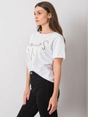 FANCY Bílé dámské bavlněné tričko s potiskem
