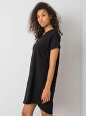 RUE PARIS Černé bavlněné šaty, velikost l