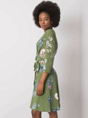 Kraftika Zelené dámské šaty v rostlinném vzoru, velikost 38