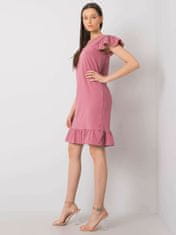 FANCY Špinavé růžové dámské šaty s volánky