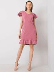 FANCY Špinavé růžové dámské šaty s volánky