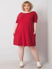 BASIC FEEL GOOD Burgundské volné šaty plus velikost, velikost 4xl