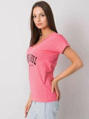 FANCY Růžové dámské tričko s nápisem