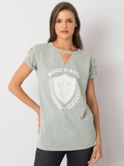 FANCY Khaki dámské tričko s potiskem