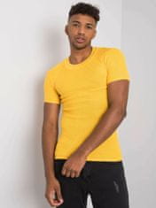 MECHANICH Žluté pánské pletené tričko, velikost s