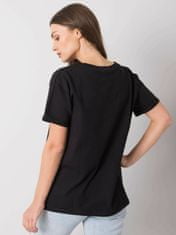 FANCY Černé dámské bavlněné tričko s potiskem