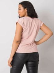 RELEVANCE Špinavé růžové tričko plus velikost s nášivkami