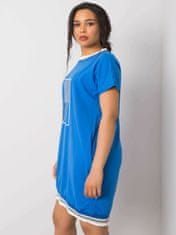 RELEVANCE Modré plus velikost šaty s nášivkami, velikost s / m