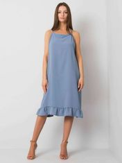FANCY Modrošedé letní příležitostné šaty