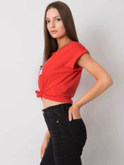 FANCY Červené bavlněné dámské tričko