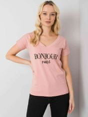 FANCY Světle růžové dámské tričko s potiskem