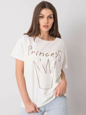 FANCY Ecru dámské bavlněné tričko s potiskem